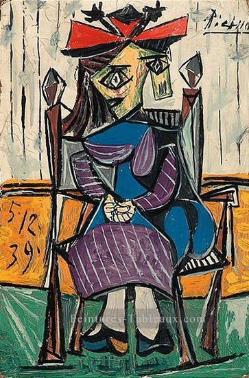 Femme Assise 3 1962 cubisme Pablo Picasso Peintures à l'huile